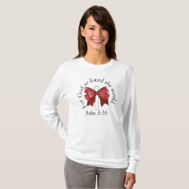 John 3:16 Coquette Red Bow Kor Sweatshirt T Shirt
