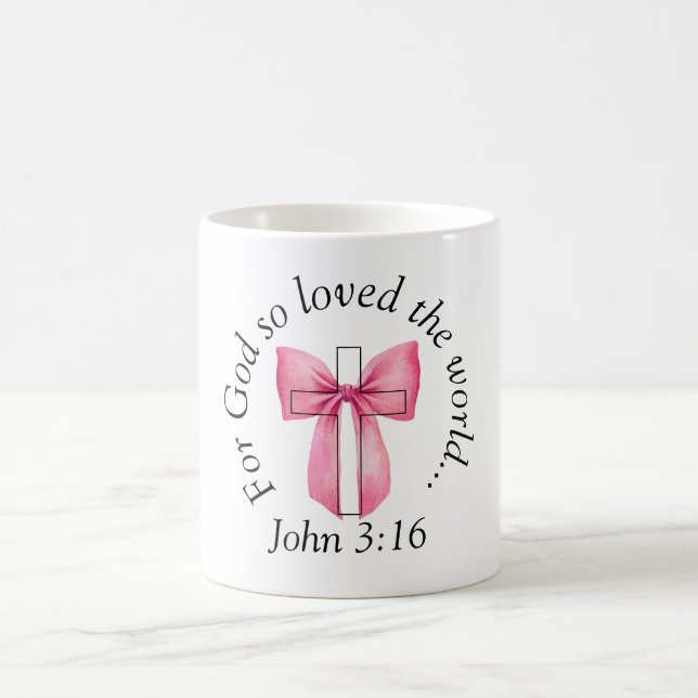 John 3:16 Coquette Rosa Bow Kor Kaffemugg (Center)