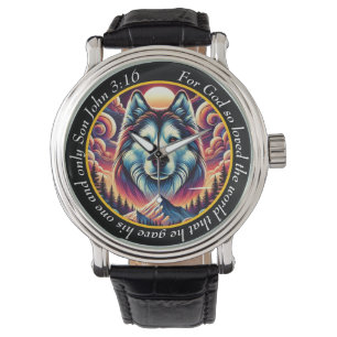 John 3:16 Ensam Varg Urklocka Berg Tro Armbandsur