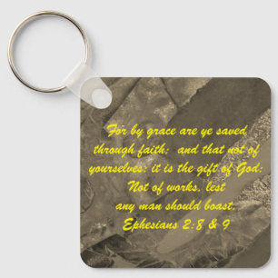 John 3:16 & Ephesian2:8 & 9 Bible Sanning Keychain Nyckelring