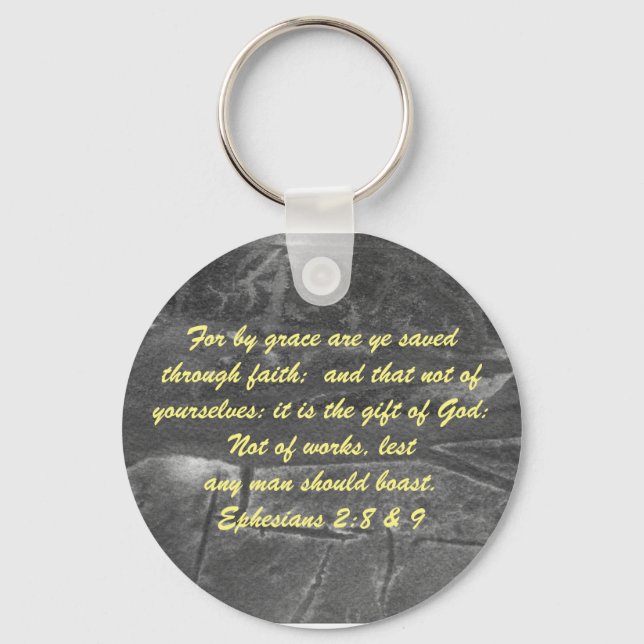 John 3:16 & Ephesian2:8 & 9 Bible Sanning Keychain Nyckelring (Framsida)
