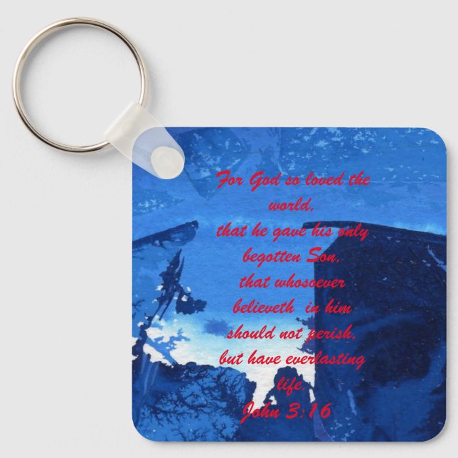 John 3:16 & Ephesian2:8 & 9 Bible Sanning Keychain Nyckelring (Framsida)