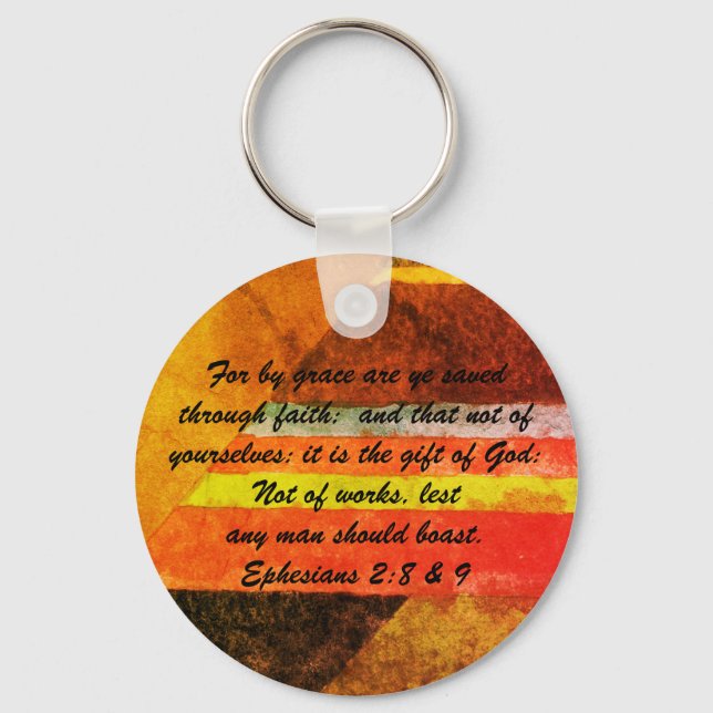 John 3:16 & Ephesian2:8 & 9 Bible Sanning Keychain Nyckelring (Framsida)