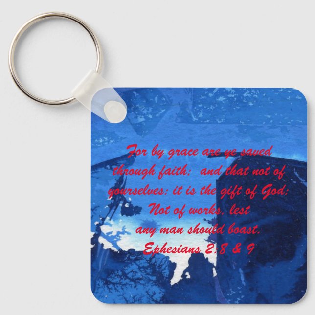 John 3:16 & Ephesian2:8 & 9 Bible Sanning Keychain Nyckelring (Framsida)