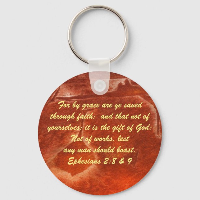 John 3:16 & Ephesian2:8 & 9 Bible Sanning Keychain Nyckelring (Framsida)
