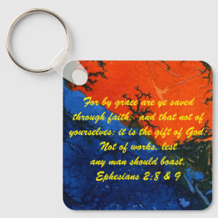John 3:16 & Ephesian2:8 & 9 Bible Sanning Keychain Nyckelring