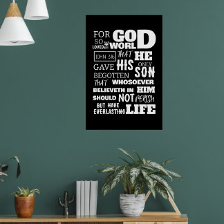 JOHN 3:16 FÖR GOD SÅ HÄNGD VÄRLDEN POSTER