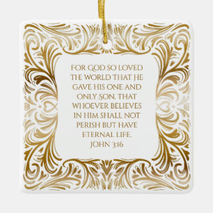 John 3:16 För Gud så älskad - Elegantens jul Julgransprydnad Keramik