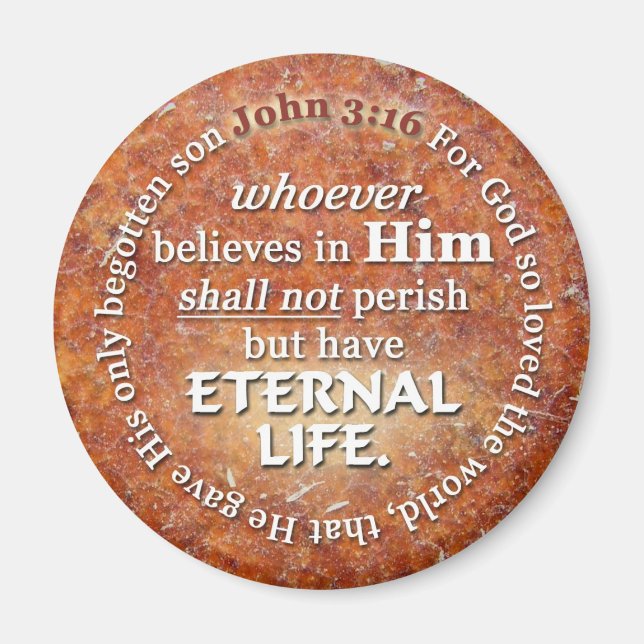 John 3:16 för Gud så älskade Bibelversen. Magnet (Framsidan)