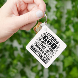 John 3:16 För Gud så älskade den kristna världen Nyckelring