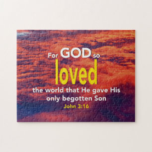 JOHN 3:16 för Gud så älskade den kristna världen Pussel