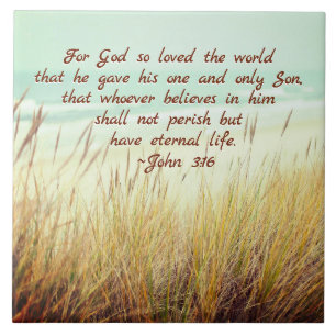 John 3:16 För Gud så älskade världen, Bible Verse Kakelplatta