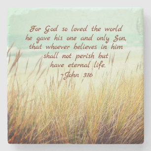 John 3:16 För Gud så älskade världen, Bible Verse Stenunderlägg
