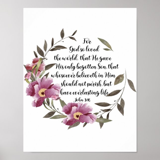 John 3:16 för Gud så älskade världen, skript Poster (Framsidan)