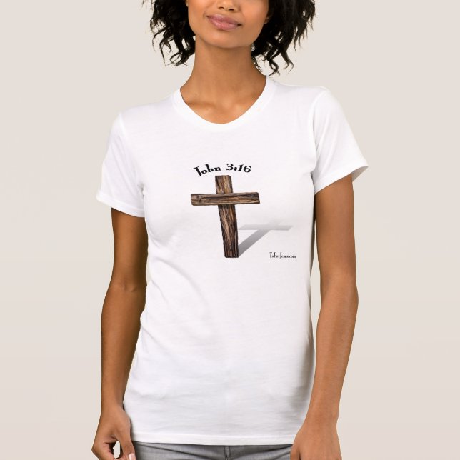 John 3:16 fram och tillbaka tee shirt (Framsida)
