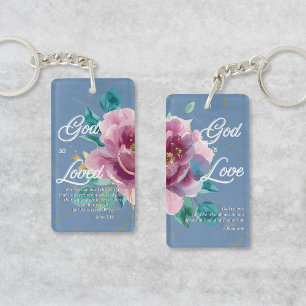 John 3:16 God Kärlek Rosa Blommigt Christian