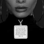 John 3:16 Gospel SALVATION Silverpläterat Halsband<br><div class="desc">Gammal engelsk svart text av den mest berömd bibelversen någonsin stater hur mycket Gud kärlek världen (oss) och kommer att spara alla dem som tror på Jesus att han dog för våra synder och ro från graven. John 3:16</div>