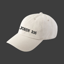 John 3:16 Grace Verses White Embroidery Christian Broderad Keps