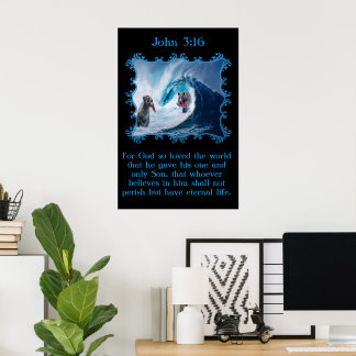 John 3:16 Grizzly Bears i havet Poster