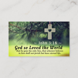 John 3:16 Gud älskade världen han gav sin son. Visitkort
