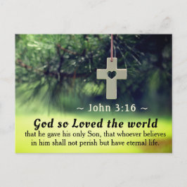 John 3:16 Gud älskade världen han gav sin son. Vykort