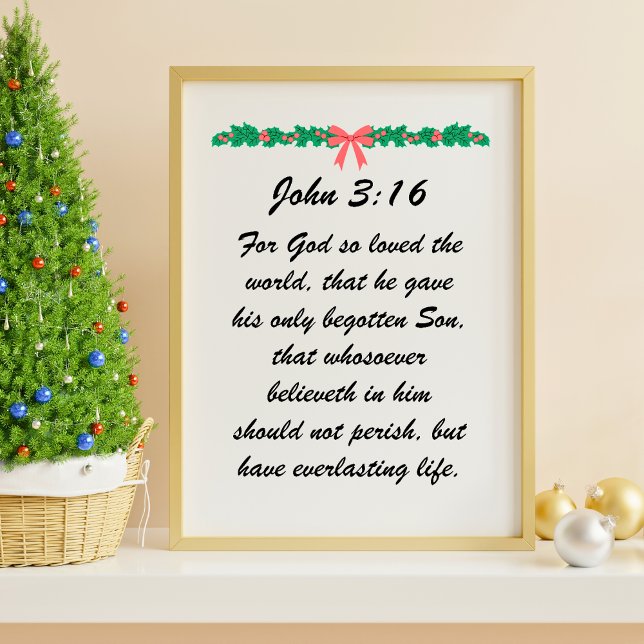 John 3:16 Gud älskade världens julgranar Poster (Skapare uppladdad)