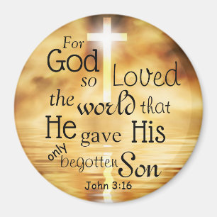 John 3:16 Gud älskade World Bible Verse-Anpassning Magnet