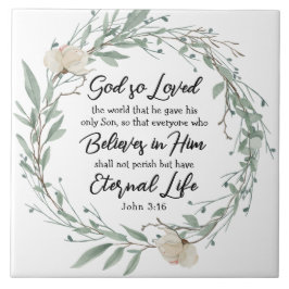 John 3:16 Gud älskade World Bible Verse Kakelplatta