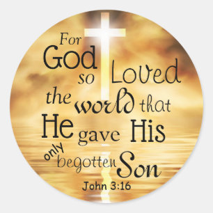John 3 16 Gud älskade World Bible Verse Runt Klistermärke
