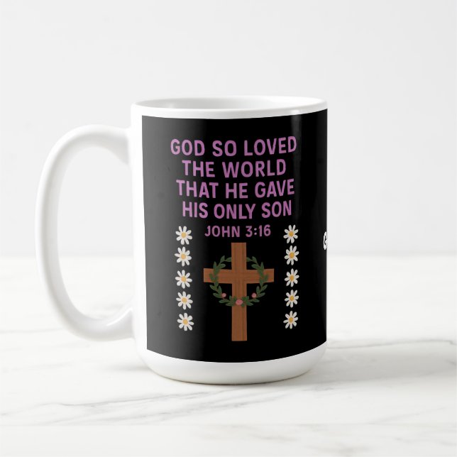 John 3:16 Gud gav sin enda son Christian Kor Kaffemugg (Vänster)