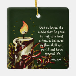 John 3:16 Gud så älskade världen, jul Julgransprydnad Keramik