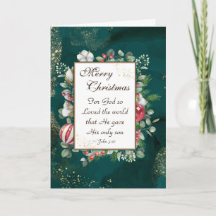 John.3:16 Gud så älskade världen, jul Kort