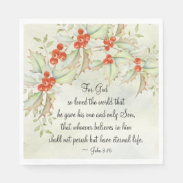John 3:16 Gud så älskade världen, jul Pappersservett