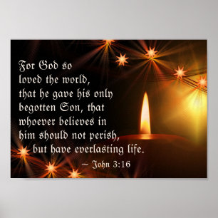 John 3:16 Gud så älskade världen, Scripture Candle Poster