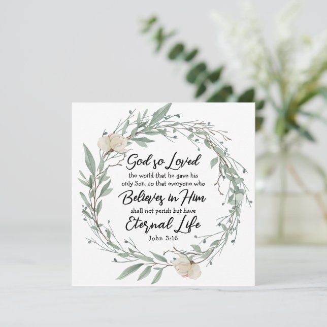 John 3:16 Gud så älskade World Bible Verse Card (Stående Fram)