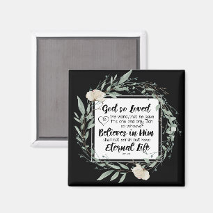 John 3:16 Gud så älskade World Bible Verse Magnet