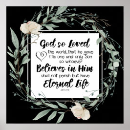 John 3:16 Gud så älskade World Bible Verse Poster