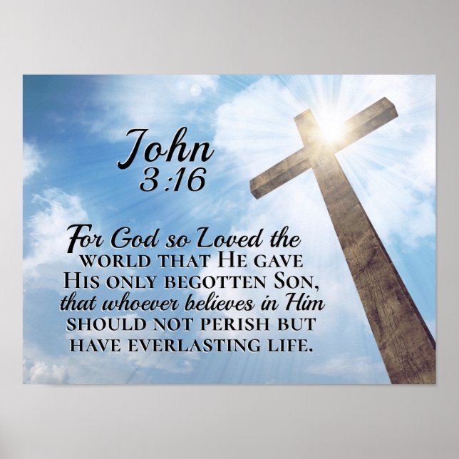John 3:16 Gud så älskade World Wooden Kor Poster (Framsidan)