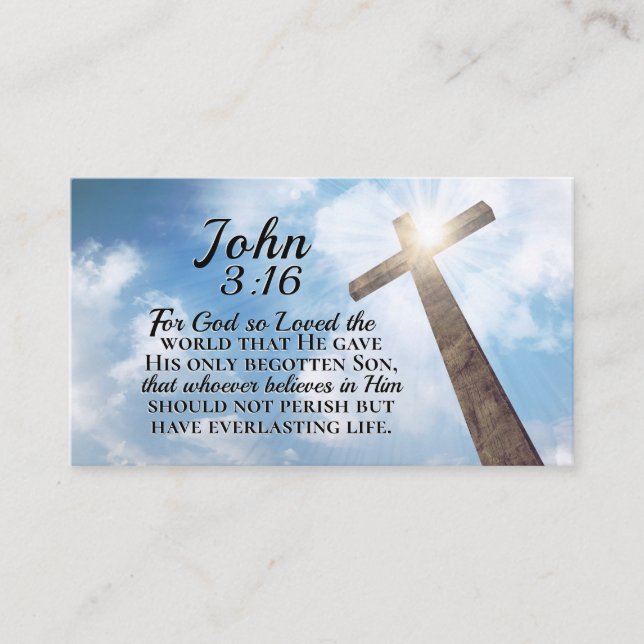 John 3:16 Gud så älskade World Wooden Kor Visitkort (Framsida)