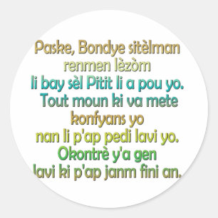 John 3:16 Haitis Creole Runt Klistermärke