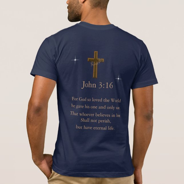 John 3:16 herr T-Shirt (Baksida)