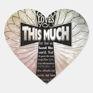 John 3:16 hjärtformat klistermärke