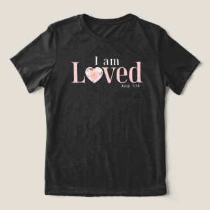 John 3:16 Jag är älskad blomstergotiskt hjärta kri T Shirt
