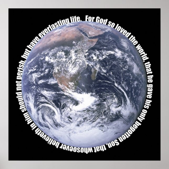 John 3:16 Jorden Poster (Framsidan)
