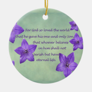 John 3:16 julgransprydnad keramik