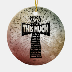 John 3:16 julgransprydnad keramik