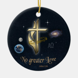 John 3:16 julgransprydnad keramik
