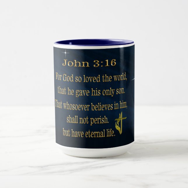 John 3:16  kaffemuggar (Center)