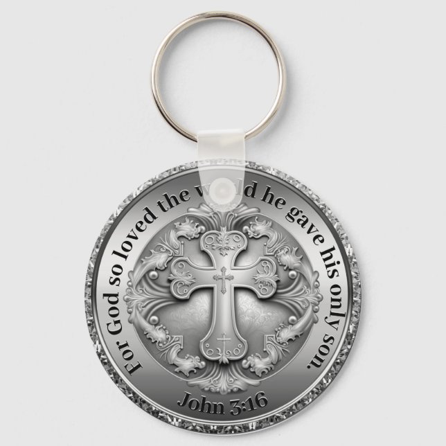 John 3:16 Keychain Nyckelring (Framsida)