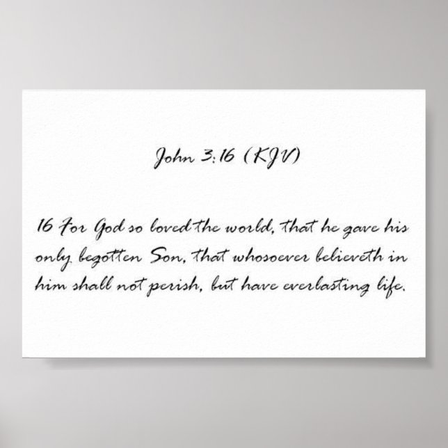John 3:16 (KJV) Poster (Framsidan)